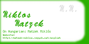 miklos matzek business card